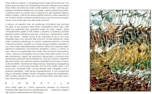 Antun Krešić 2 Fascinacija ljepotom kristalne čaše, gostioničarskog lustera ili površine mora